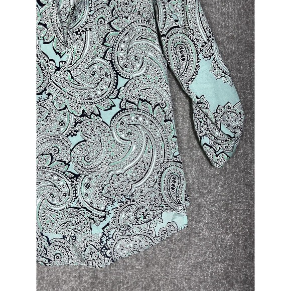 The Limited Paisley Tunic Top Womens Size Small Roll Tab Sleeves Pullover Hi Low - Picture 7 of 14